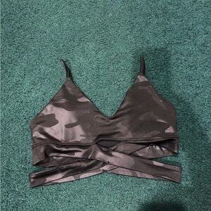 Black Camo Sommer Ray Criss Cross Sports Bra!